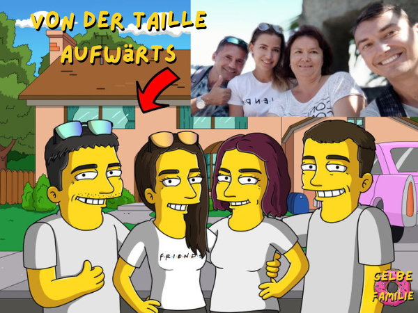 Porträt wie die Simpsons nach individuellem Foto (aus dem Reisepass)